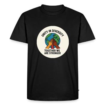 UNITÉ DANS LA DIVERSITÉ - T-shirt Premium bio Homme - noir - Devant - Nico (187cm)