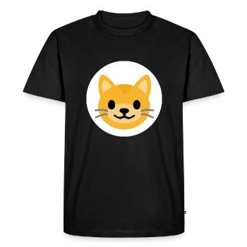Visage de chat blanc | ~Relations avec NU | Vecteur - T-shirt Premium bio Homme - noir - Devant - Nico (187cm)