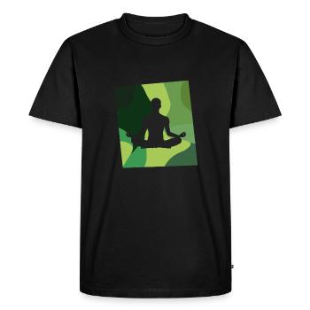 Méditation Respiration - T-shirt Premium bio Homme - noir - Devant - Nico (187cm)
