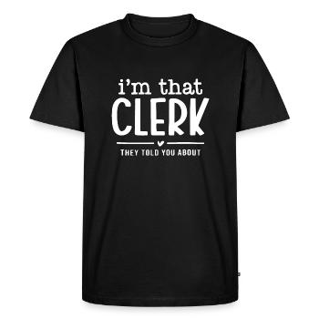 Je suis ce commis dont ils vous ont parlé - T-shirt Premium bio Homme - noir - Devant - Nico (187cm)