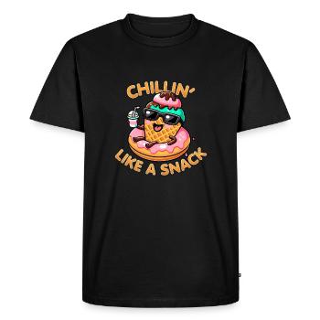 Kawaii IceCream – Chillin’ Like a Snack - Men's Premium Organic T-Shirt - black - Front - Nico (187cm)