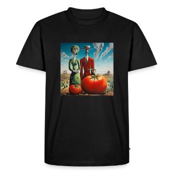 Tomato Farm Couple Tomato Landscape Surreal - Men's Premium Organic T-Shirt - black - Front - Nico (187cm)