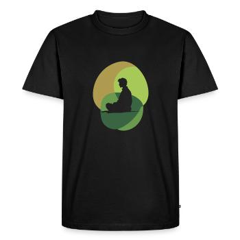Méditation Paix intérieure Spiritualité - T-shirt Premium bio Homme - noir - Devant - Nico (187cm)