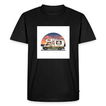 Découvrez notre chemise Camperliebe 50+ de haute qualité - T-shirt Premium bio Homme - noir - Devant - Nico (187cm)