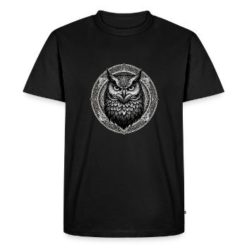 Hibou - T-shirt Premium bio Homme - noir - Devant - Nico (187cm)