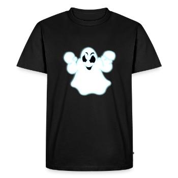 Fantôme d’Halloween lumineux - T-shirt Premium bio Homme - noir - Devant - Nico (187cm)