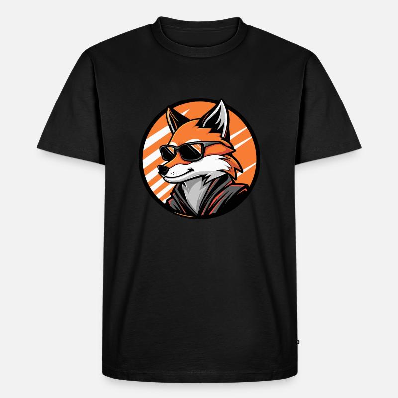 Fuchs Comic Cool - Männer Premium Bio T-Shirt - Schwarz