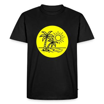 Île Palmier Symbole Vacances - T-shirt Premium bio Homme - noir - Devant - Nico (187cm)