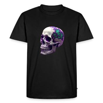 Digital Skulls & Chlorophyll - Unique Art - Men's Premium Organic T-Shirt - black - Front - Nico (187cm)