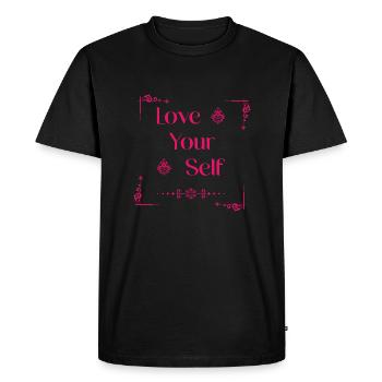Love Yourself – Motivational Quote Design - T-shirt Premium bio Homme - noir - Devant - Nico (187cm)
