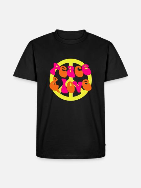Peace and Love - Men's Premium Organic T-Shirt - black