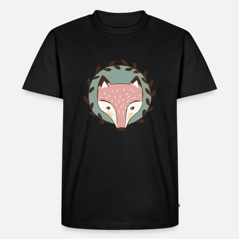 Fuchsportrait - Männer Premium Bio T-Shirt - Schwarz