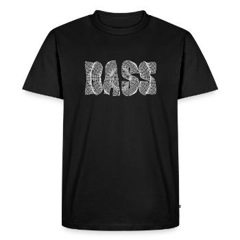 Texte de basse blanc - T-shirt Premium bio Homme - noir - Devant - Nico (187cm)