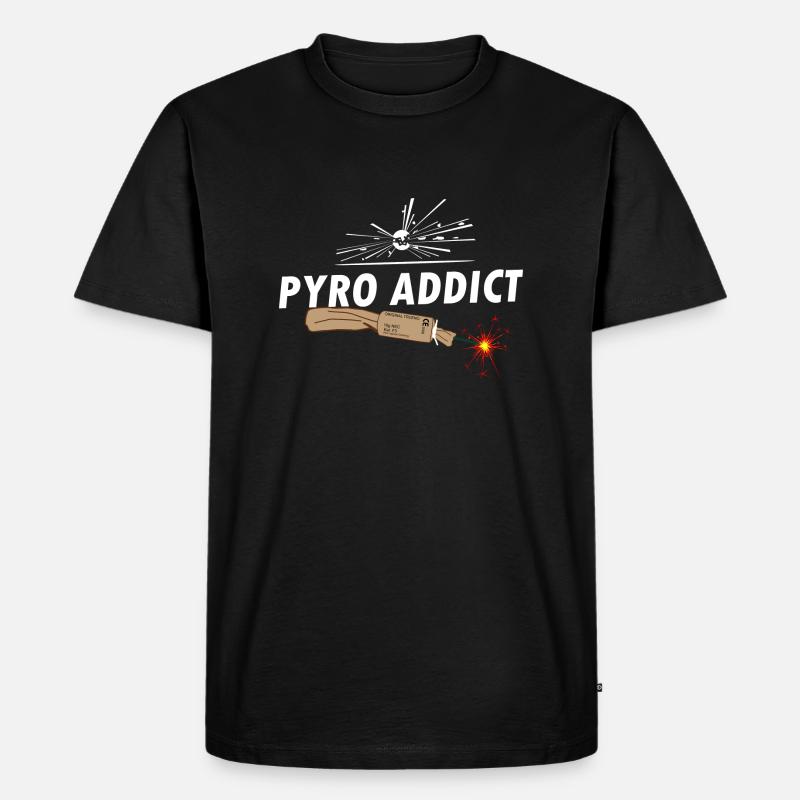 Pyro Trueno addict Fireworks - Männer Premium Bio T-Shirt - Schwarz