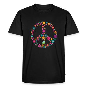 Signes de paix - T-shirt Premium bio Homme - noir - Devant - Nico (187cm)