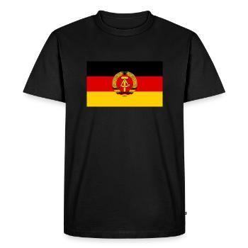 Drapeau de la RDA - T-shirt Premium bio Homme - noir - Devant - Nico (187cm)