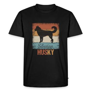 Siberian Husky Schlittenhund - T-shirt Premium bio Homme - noir - Devant - Nico (187cm)