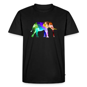 Colorful rainbow elephant gift animals - Men's Premium Organic T-Shirt - black - Front - Nico (187cm)