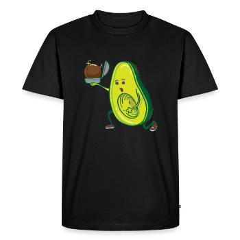Avocado-huwelijksaanzoek Paarmotief Deel 1 - Mannen Premium Bio T-shirt - zwart - Voor - Nico (187cm)