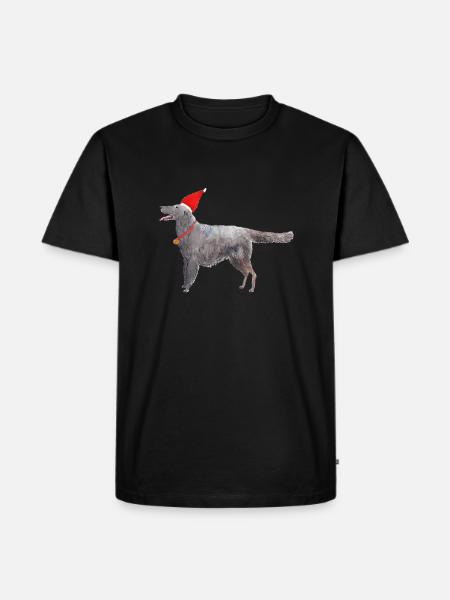 flatcoated retriever christmas - Men's Premium Organic T-Shirt - black