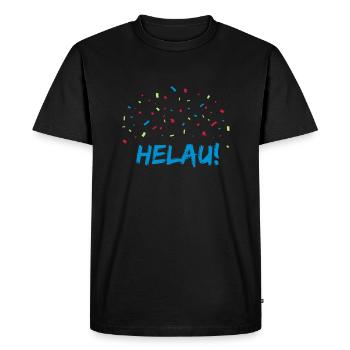 Motif de carnaval avec helau et confettis - T-shirt Premium bio Homme - noir - Devant - Nico (187cm)
