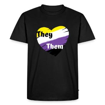 Non binary They Them - Men's Premium Organic T-Shirt - black - Front - Nico (187cm)