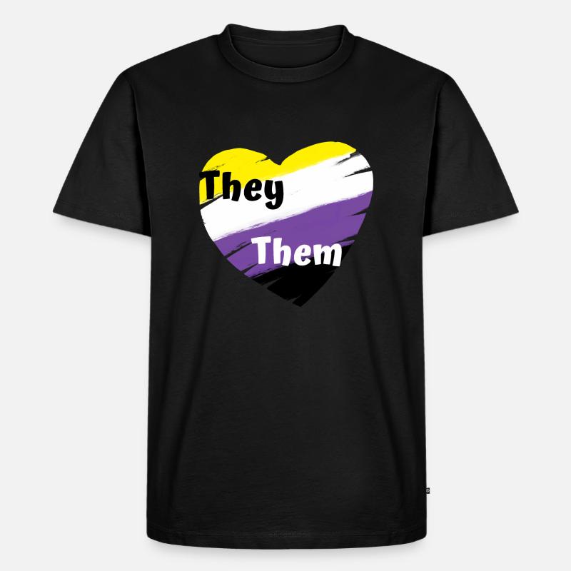 Non binary They Them - Men's Premium Organic T-Shirt - black