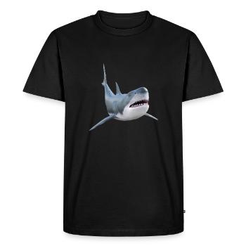 Requin blanc, requin - T-shirt Premium bio Homme - noir - Devant - Nico (187cm)