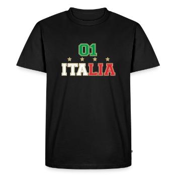 Italien, Italia, Italy, Logo, I Love Italy - Men's Premium Organic T-Shirt - black - Front - Nico (187cm)