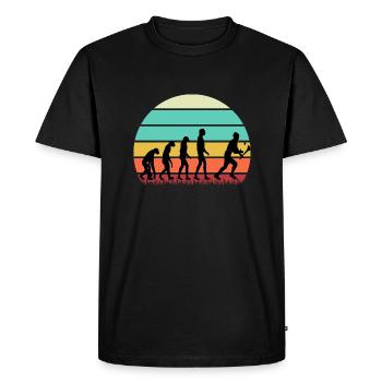 The Evolution of Hurling - Men's Premium Organic T-Shirt - black - Front - Nico (187cm)