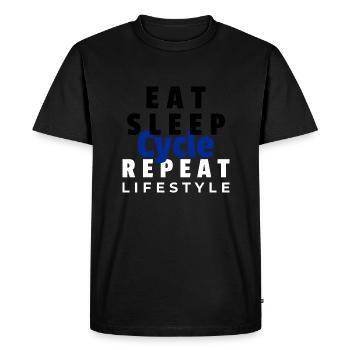 Cycle tee - Men's Premium Organic T-Shirt - black - Front - Nico (187cm)