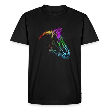 Horse head Colorful Horse Horses - Men's Premium Organic T-Shirt - black - Front - Nico (187cm)