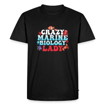 Crazy Marine Biology Lady Ocean Étudiante scientifique - T-shirt Premium bio Homme - noir - Devant - Nico (187cm)