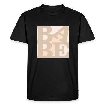 Babe WordPlay art original 1 - T-shirt Premium bio Homme - noir - Devant - Nico (187cm)