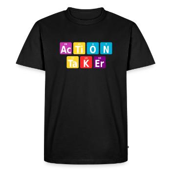 Action taker - Men's Premium Organic T-Shirt - black - Front - Nico (187cm)