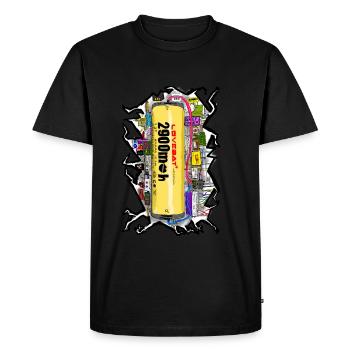 Love battery - Men's Premium Organic T-Shirt - black - Front - Nico (187cm)