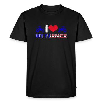 Don agricole de ferme de tracteurs - T-shirt Premium bio Homme - noir - Devant - Nico (187cm)