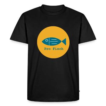 Par poisson, par poisson d’eau douce, par fruit de mer - T-shirt Premium bio Homme - noir - Devant - Nico (187cm)
