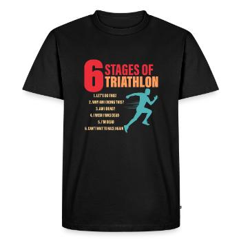 6 Stages Of Triathlon Swim Cycle Run - Men's Premium Organic T-Shirt - black - Front - Nico (187cm)