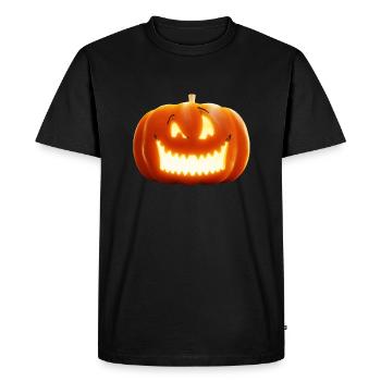 Tête de citrouille - T-shirt Premium bio Homme - noir - Devant - Nico (187cm)