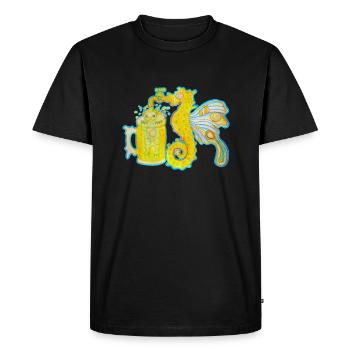Original Butterbeertaphorse and Otter - Men's Premium Organic T-Shirt - black - Front - Nico (187cm)