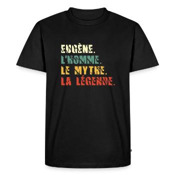 Eugène l homme le mythe la légende - T-shirt Premium bio Homme - noir - Devant - Nico (187cm)