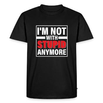 Je ne suis plus avec une divorcée divorcée stupide - T-shirt Premium bio Homme - noir - Devant - Nico (187cm)