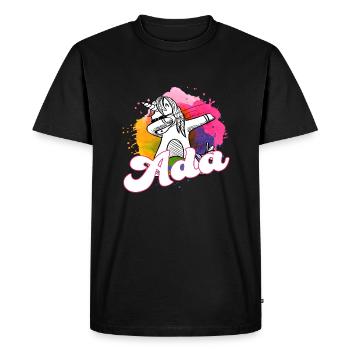 ADA - Beau nom avec licorne dabbing - T-shirt Premium bio Homme - noir - Devant - Nico (187cm)