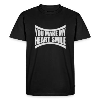 Faire sourire mon cœur - T-shirt Premium bio Homme - noir - Devant - Nico (187cm)
