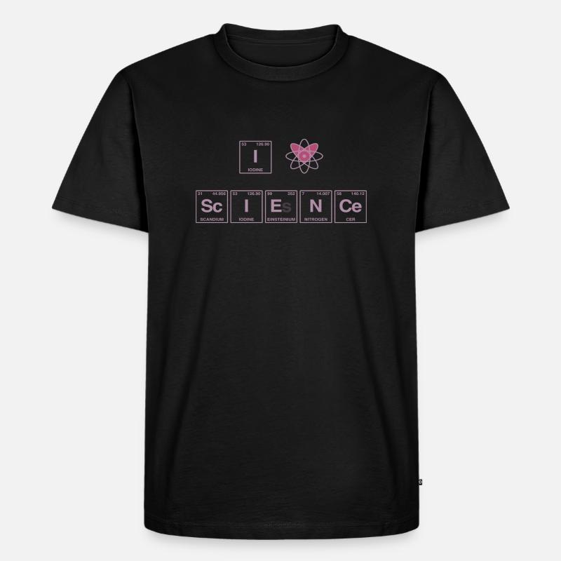I LOVE SCIENCE - Elemente Perdiodensystem - Männer Premium Bio T-Shirt - Schwarz