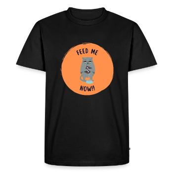Chat en colère - Nourrissez-moi maintenant - Hangry - T-shirt Premium bio Homme - noir - Devant - Nico (187cm)