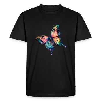 Couleurs arc-en-ciel papillon - T-shirt Premium bio Homme - noir - Devant - Nico (187cm)