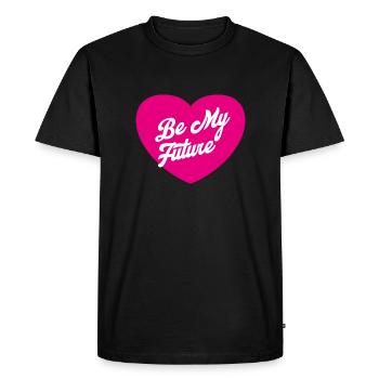 Be my future - coeur saint valentin - T-shirt Premium bio Homme - noir - Devant - Nico (187cm)