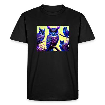 Hibou - T-shirt Premium bio Homme - noir - Devant - Nico (187cm)